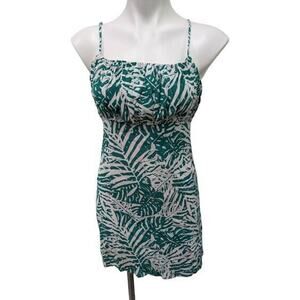 Minkpink Sz Medium Feeling Fresh Mini Sheath Dress Green White Crepe Square Neck